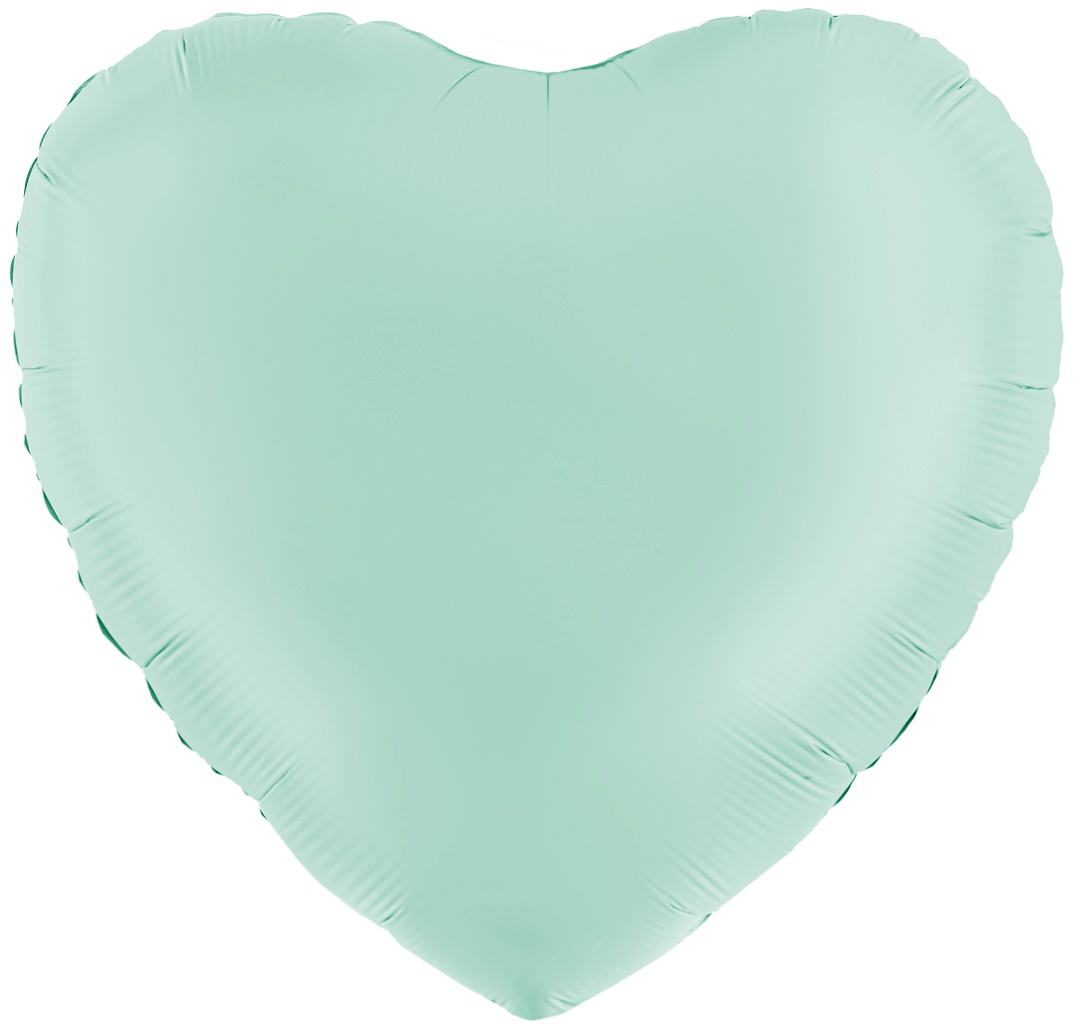 Шар (18''/46 см) Сердце, Нежная мята, Сатин, 1 шт.