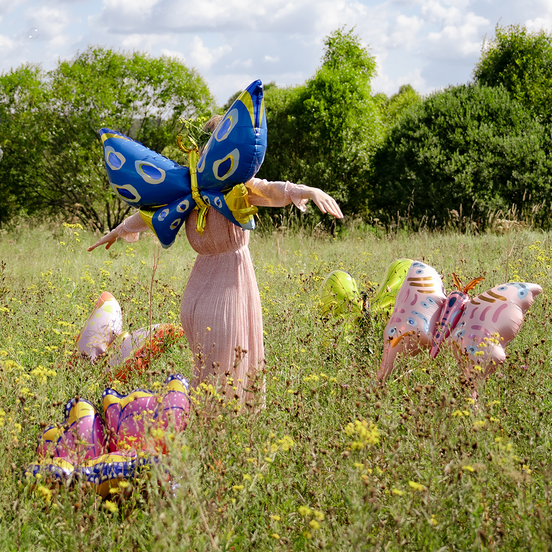 Шар (36''/91 см) Фигура, Бабочка, Розовый, 1 шт.