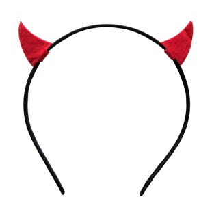 Ободок, Рожки Чертика, Красный, 1 шт. 