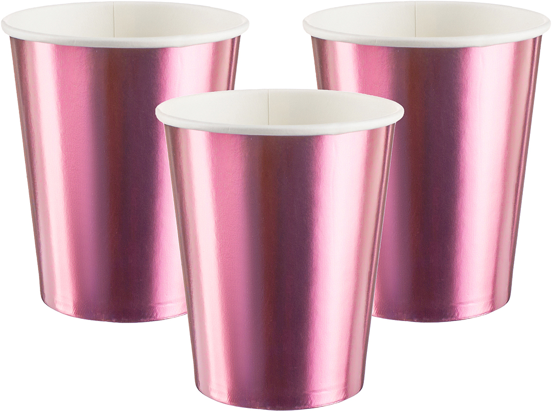 Стаканы (250 мл) Розовый, Металлик, 6 шт.