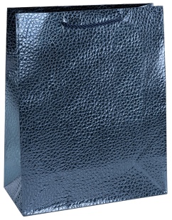 Пакет подарочный, 210гр, Текстура кожи, Дизайн №4, Синий, Металлик, 23*18*10 см, 1 шт.