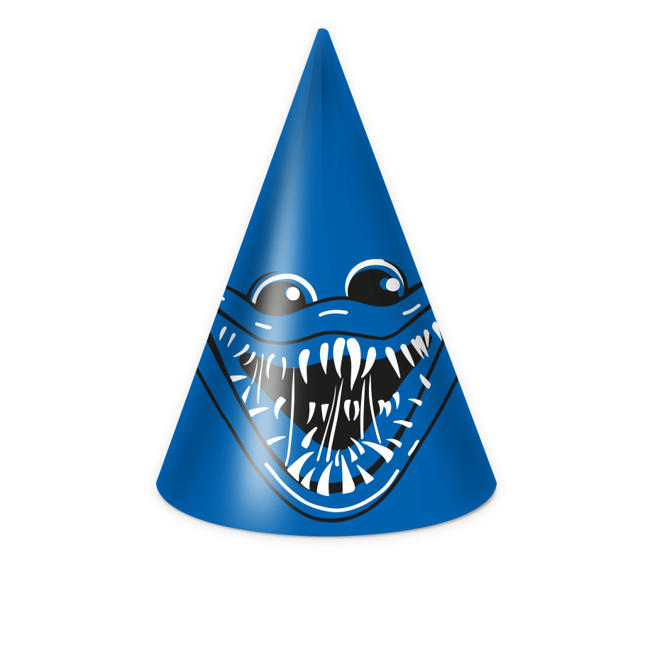 Колпаки, Зубастики, Синий, 6 шт. в упак. 