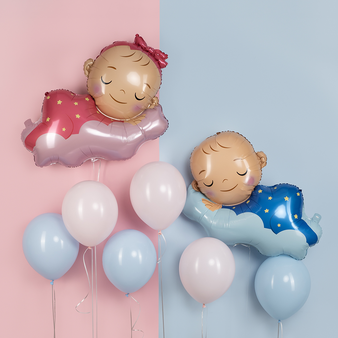 Шар (39''/99 см) Фигура, Малышка Девочка на облаке, 1 шт.