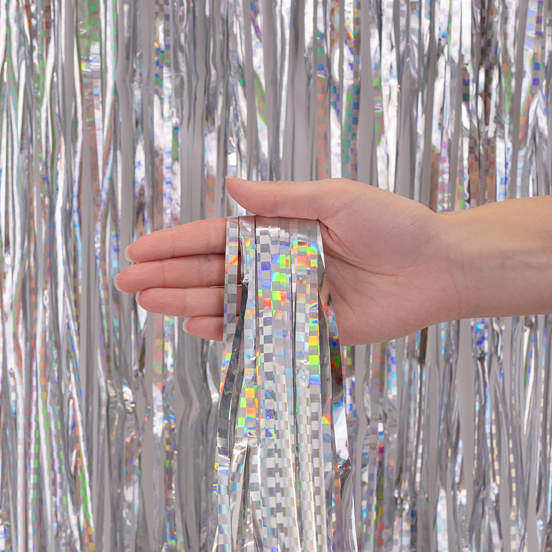Занавес Дождик Мозаика, Серебро, Голография, 100*200 см, 1 шт.