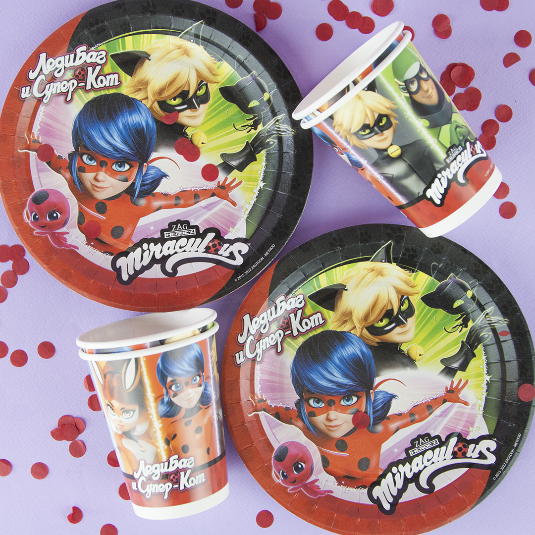 Стаканы (250 мл) Леди Баг и Супер-кот, 6 шт.