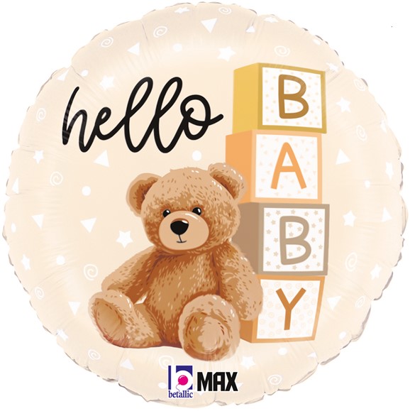 Шар (18''/46 см) Круг, Плюшевый мишка для малыша, 1 шт.