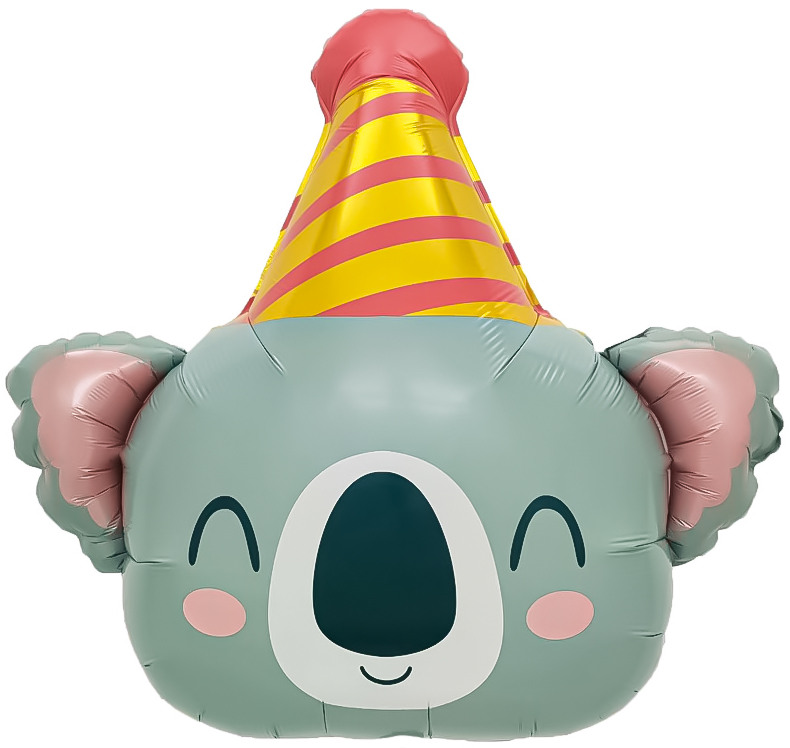 Шар (22''/56 см) Фигура, Коала в колпачке, 1 шт.