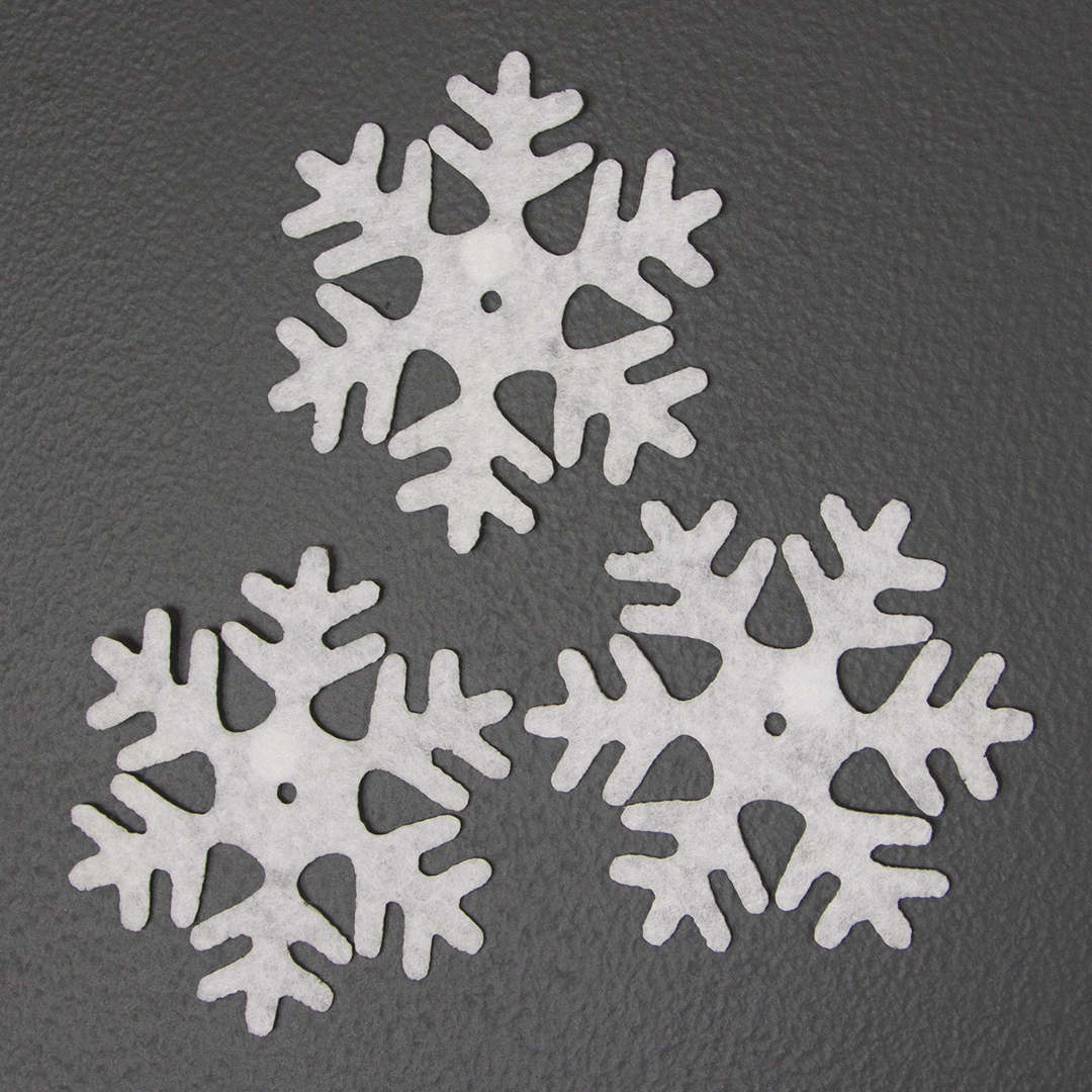 Декоративное украшение Снежинки Пушинки, 15 см, Белый, 5 шт.