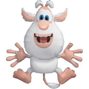 Шар с клапаном (16''/41 см) Мини-фигура, Буба, Белый, 5 шт. в уп.