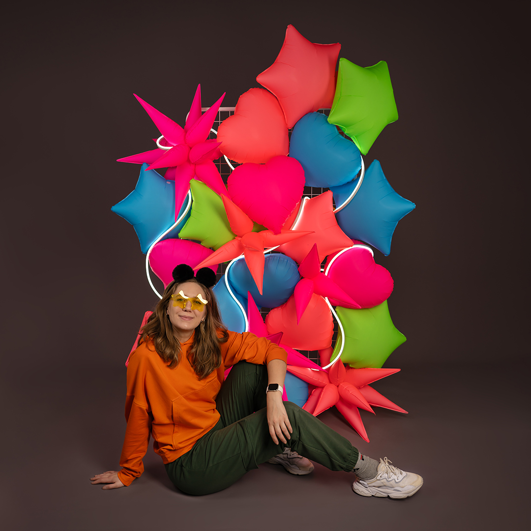 Шар (18''/46 см) Звезда, Салатовый, Неон, 1 шт.