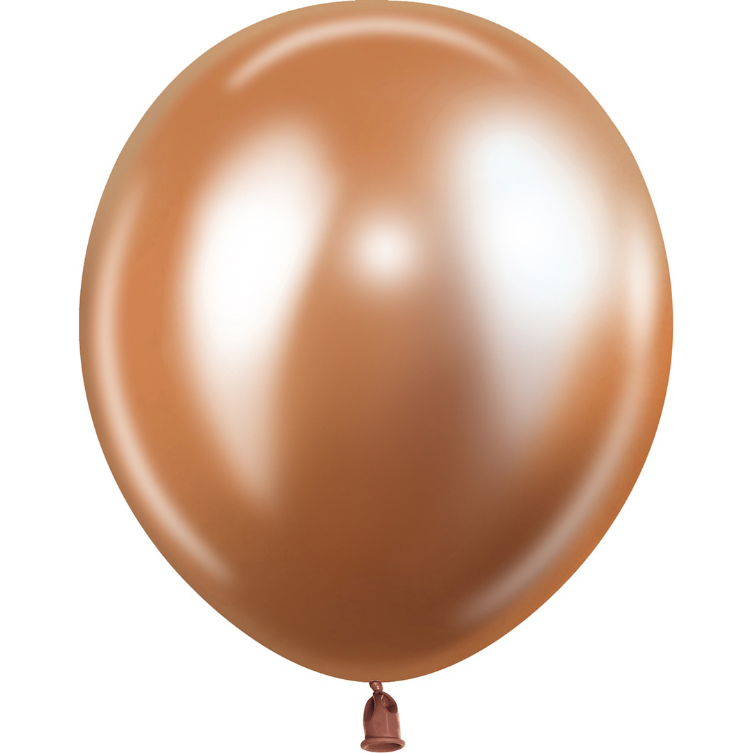Шар (10''/25 см), Розовое Золото, хром, 50 шт.