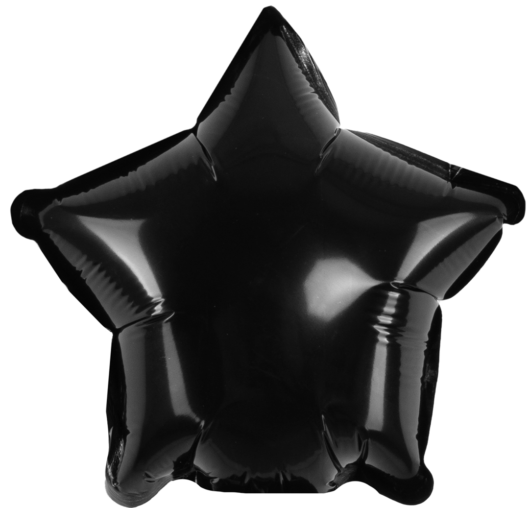 Шар с клапаном (5''/13 см) Микро-звезда, Черный, 1 шт.
