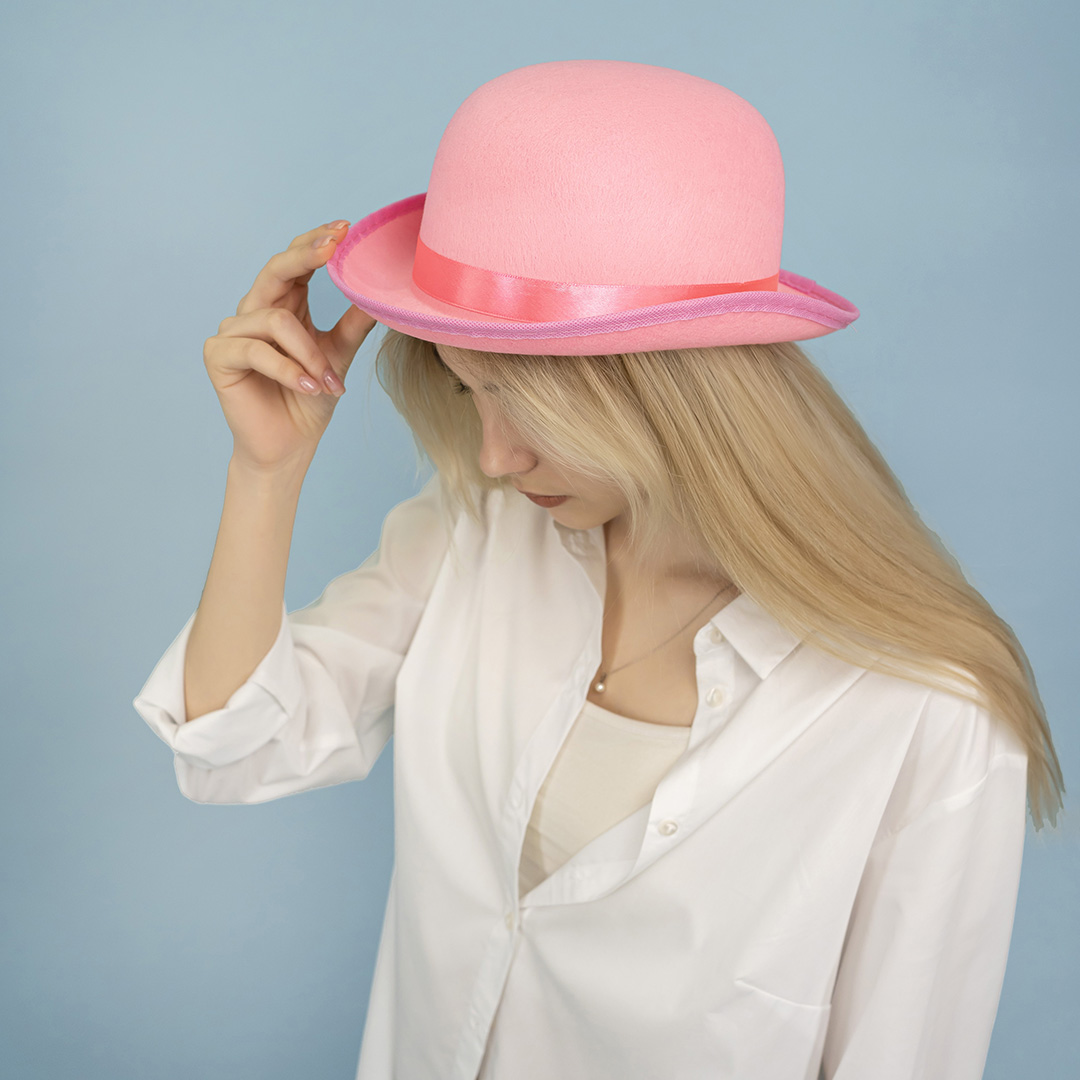 Шляпа Котелок, фетр, Розовый, 56-58 разм., 1 шт. 