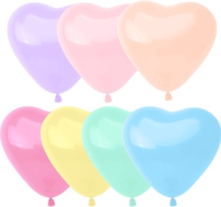 Шар (10''/25 см) Сердце, Ассорти, макарунс, 100 шт.