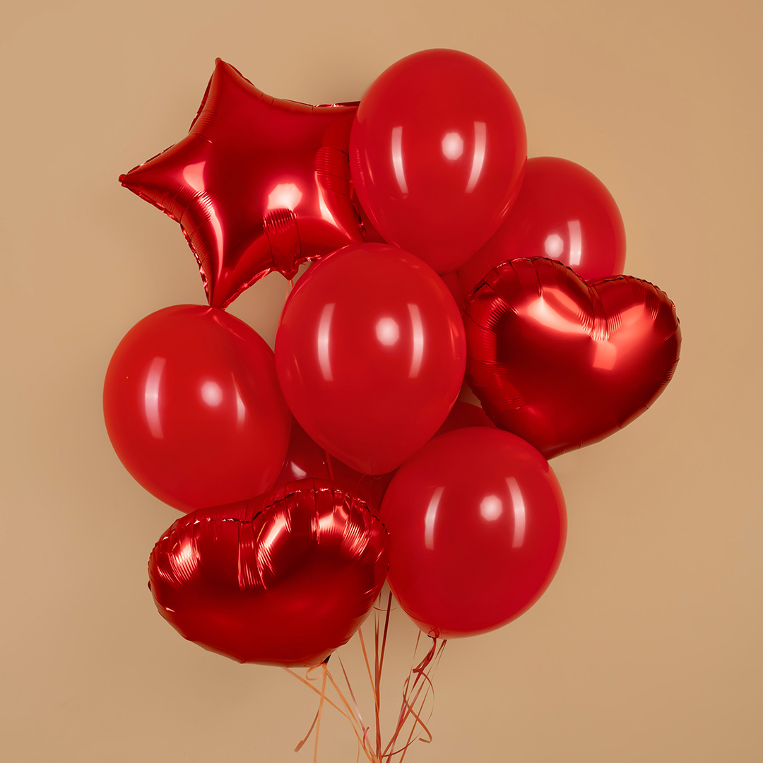 Шар (18''/46 см) Сердце, Красный, Металлик, 1 шт.