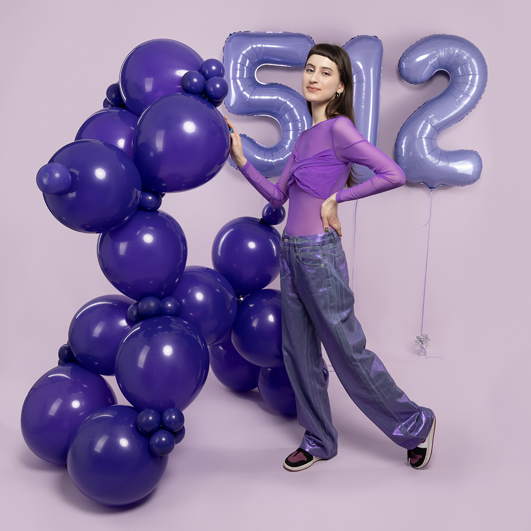 Шар (5''/13 см), Фиолетовый, пастель, 100 шт.