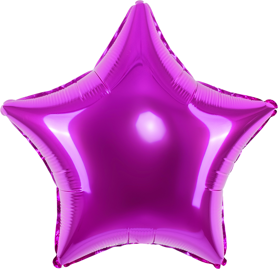 Шар (9''/23 см) Мини-звезда, Пурпурный, 1 шт.
