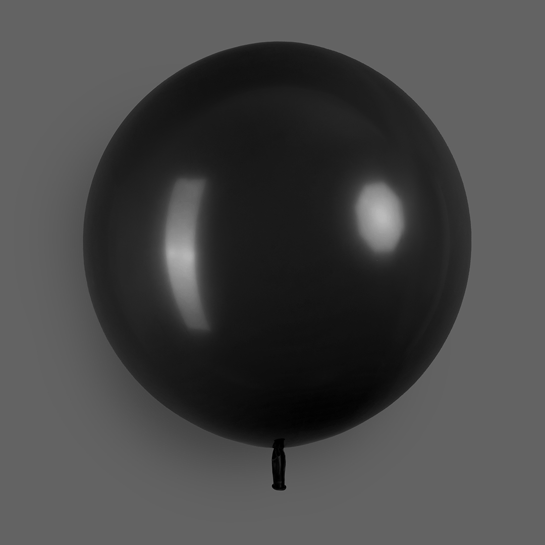 Шар (24''/61 см), Черный, пастель, 3 шт.