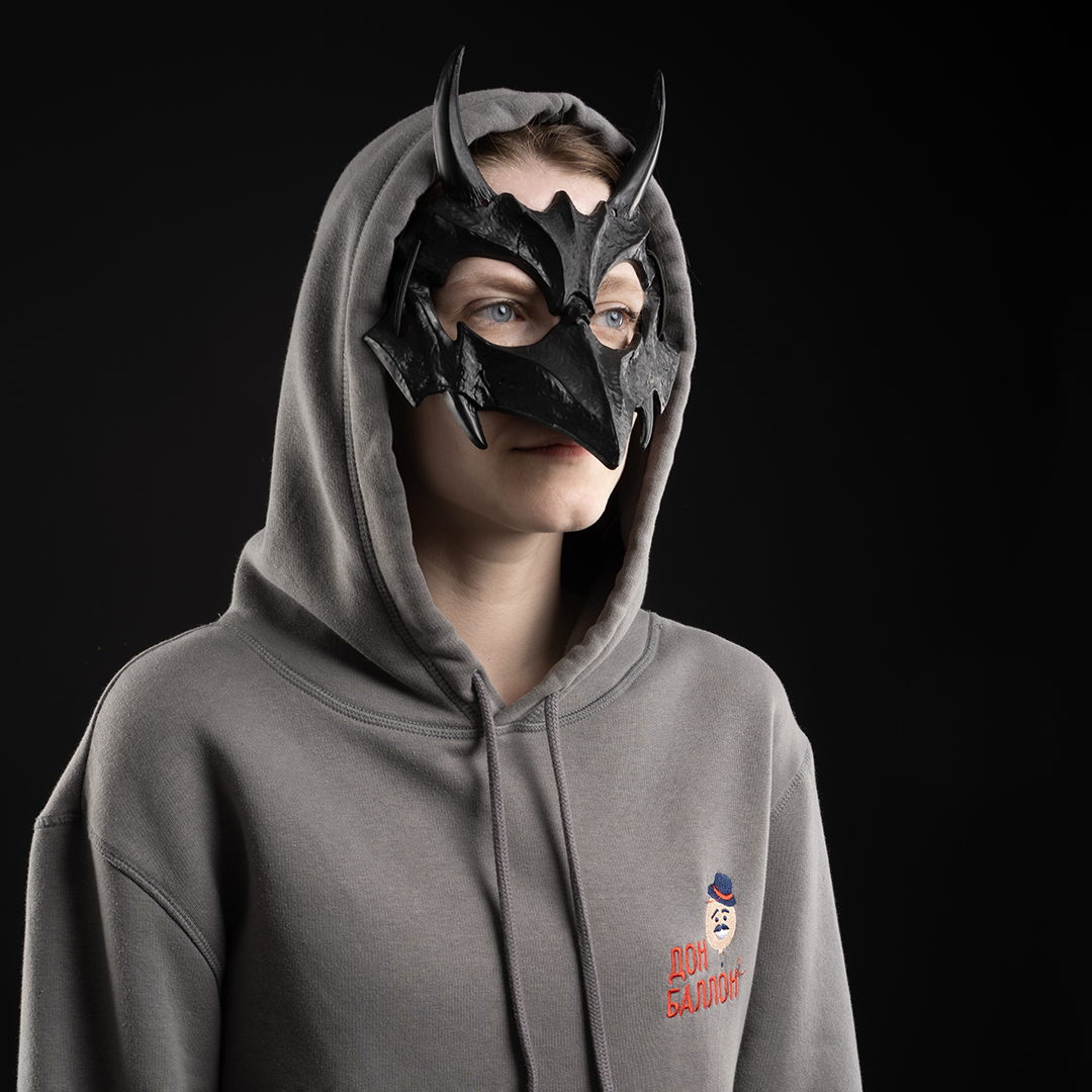 Карнавальная маска, Костяной демон, Черный, 18*20 см, 1 шт. 