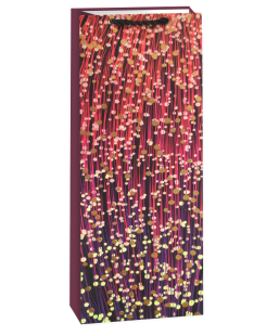 Пакет подарочный для вина, 210гр, Сверкающий праздник, Дизайн №2, с блестками, 36*12*9 см, 1 шт.