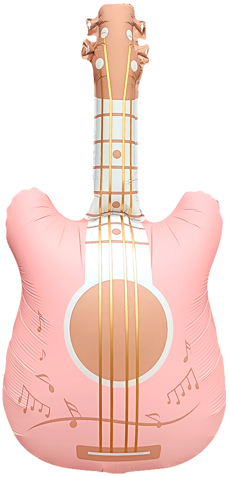 Шар (35''/89 см) Фигура, Гитара, Розовый, 1 шт. в уп.