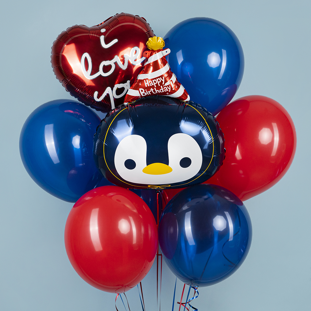 Шар (28''/71 см) Фигура, Пингвин в колпачке, 1 шт.