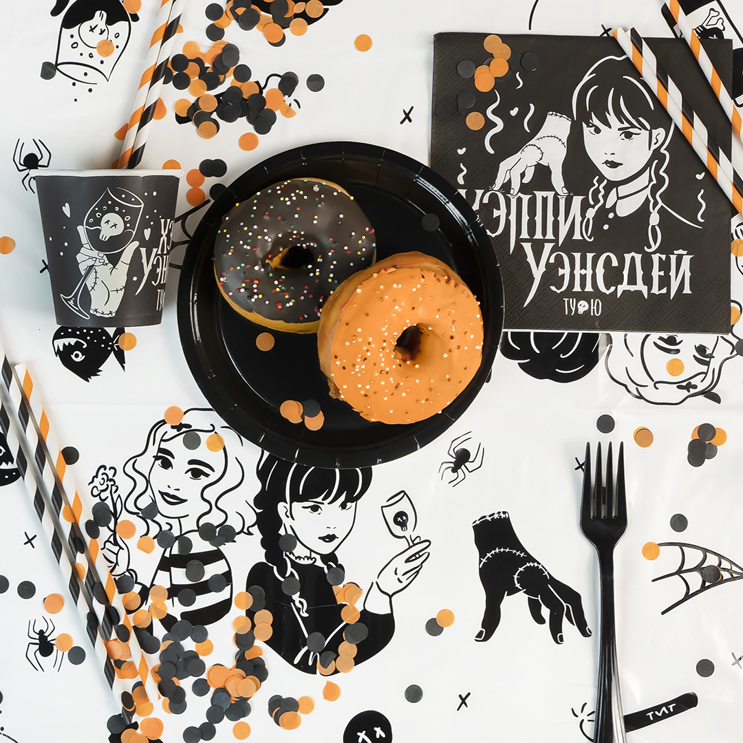 Сервировочные салфетки, Мрачная стори, Черный, 33*33 см, 20 шт.