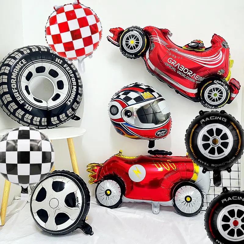 Шар (36''/91 см) Фигура, Гоночный спорткар, Красный, 1 шт. в уп.