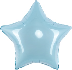 Шар (9''/23 см) Мини-звезда, Голубой, Макарунс, 1 шт.
