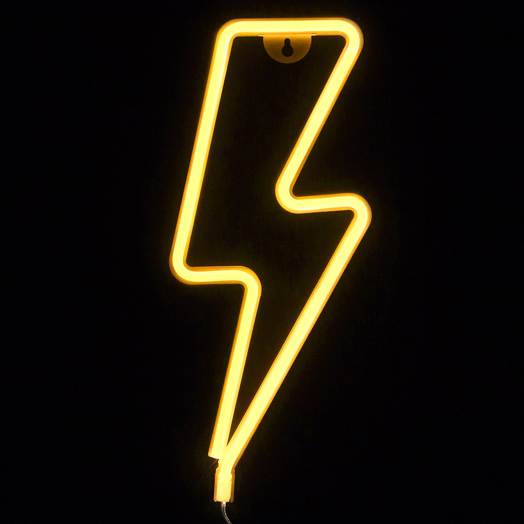 Световая фигура Молния, 13*34 см. Теплый белый, 1 шт.