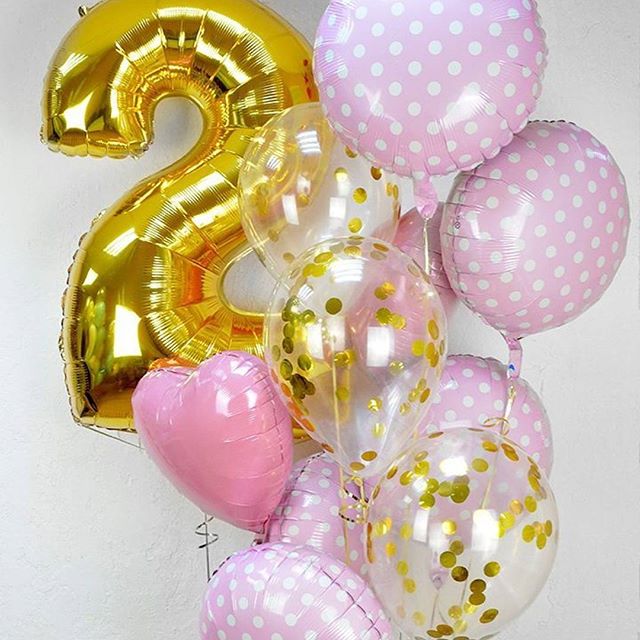 Шар (18''/46 см) Круг, Белые точки, Розовый, 1 шт.