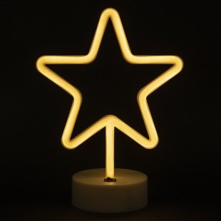Световая фигура Звезда, на подставке, 19*10*26 см. Теплый белый, 1 шт.