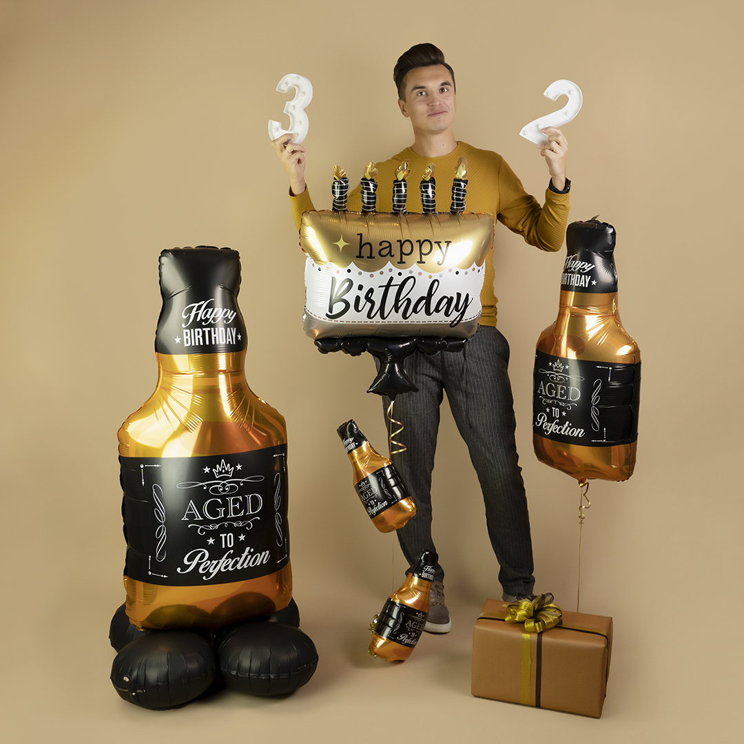 Шар (14''/36 см) Мини-фигура, Бутылка Виски, 1 шт.