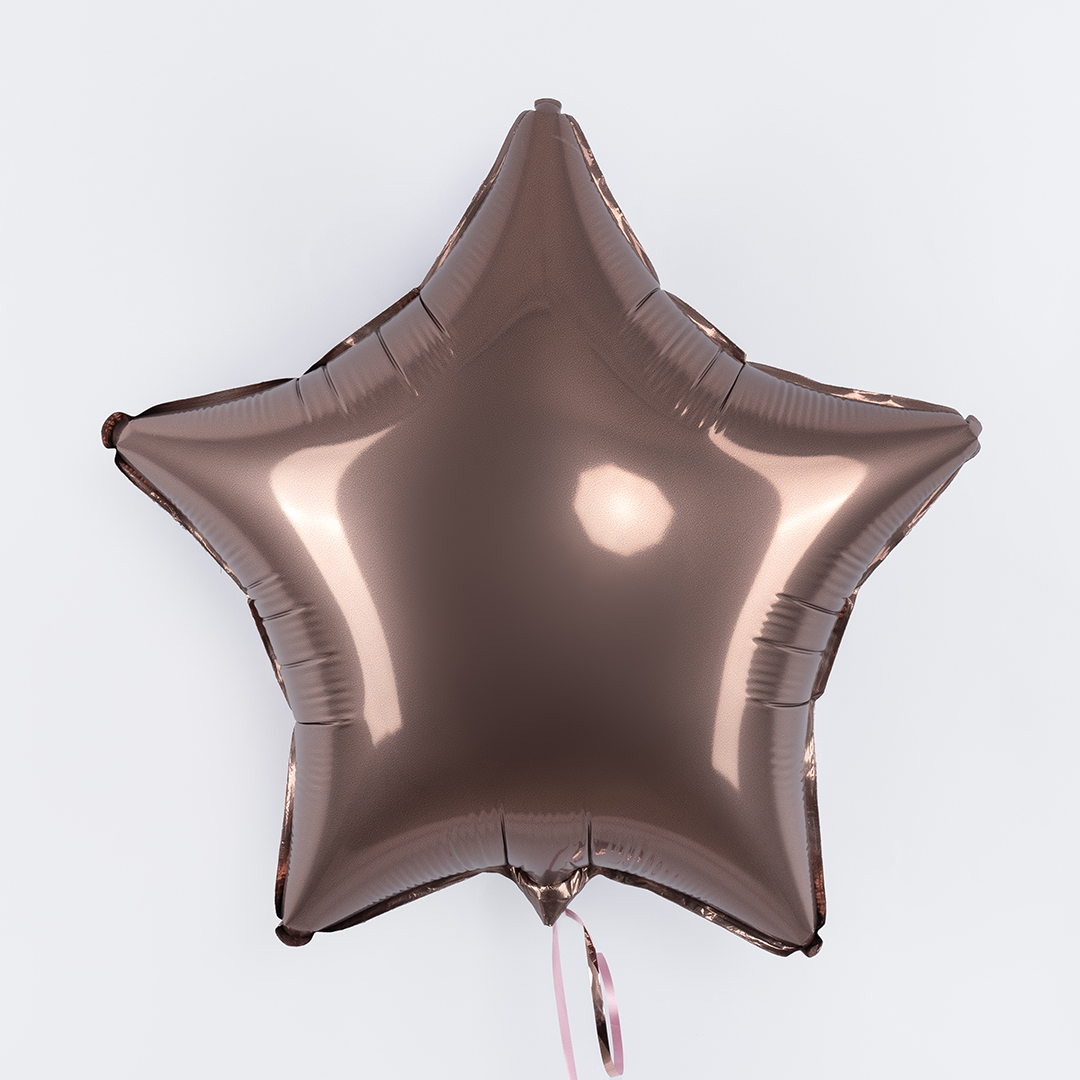 Шар (18''/46 см) Звезда, Шоколад, Сатин, 1 шт.