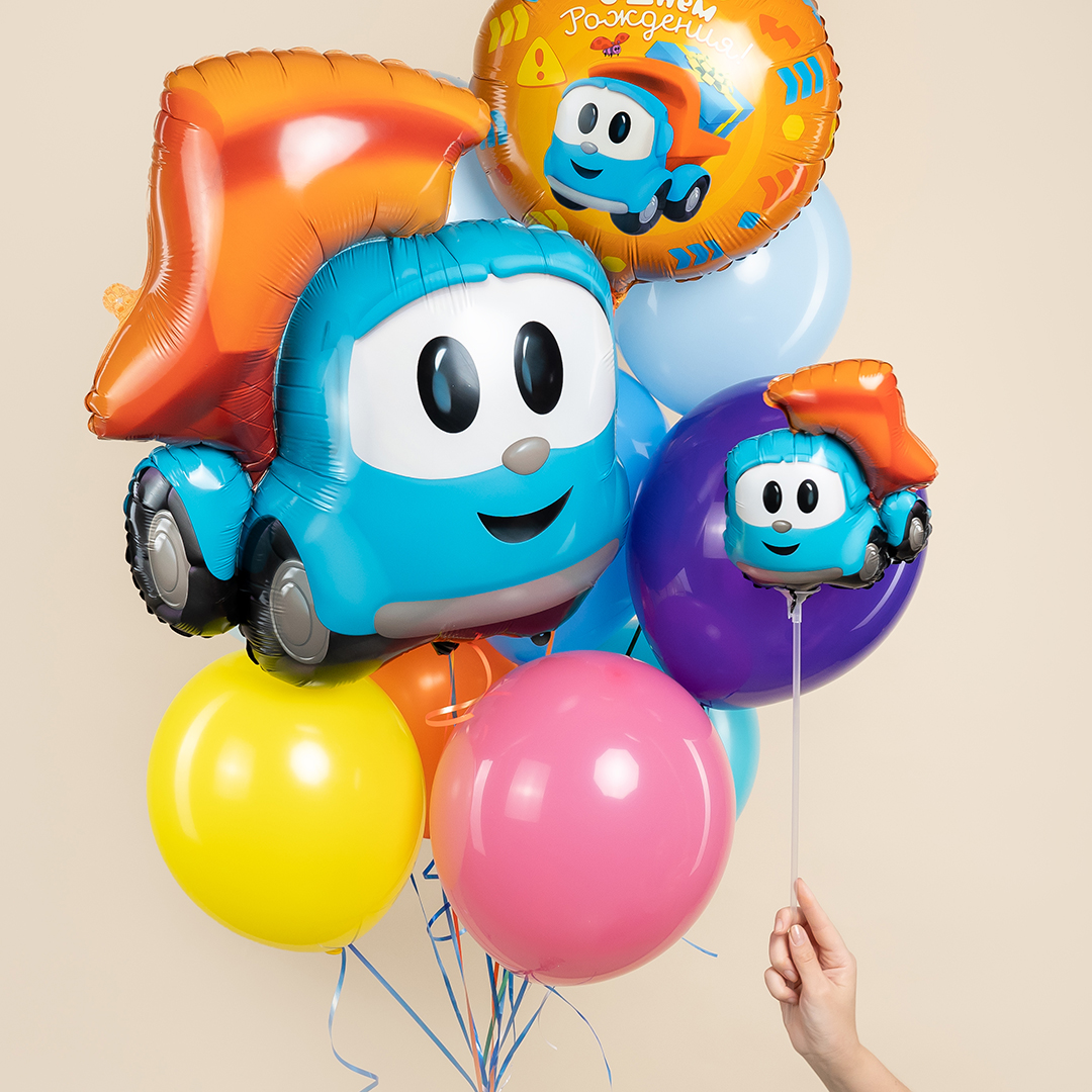 Шар (30''/76 см) Фигура, Грузовичок Лёва, 1 шт. в уп.