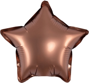 Шар с клапаном (5''/13 см) Микро-звезда, Шоколад, Сатин, 1 шт.