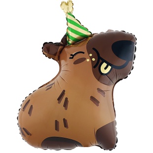 Шар с клапаном (15''/38 см) Мини-фигура, Капибара, 5 шт. в уп.