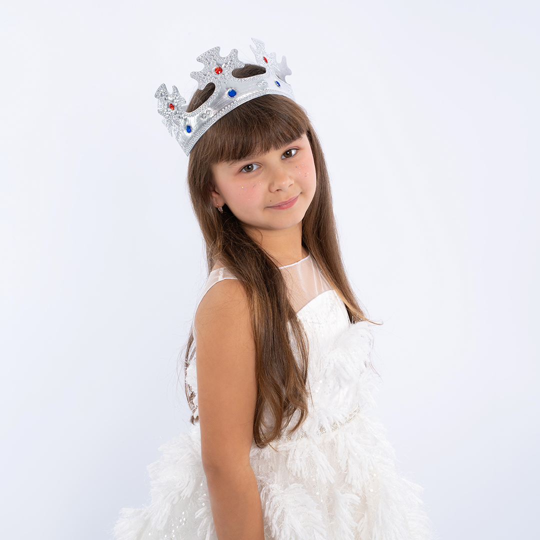 Корона тканевая, Монарх, Серебро, 1 шт. 