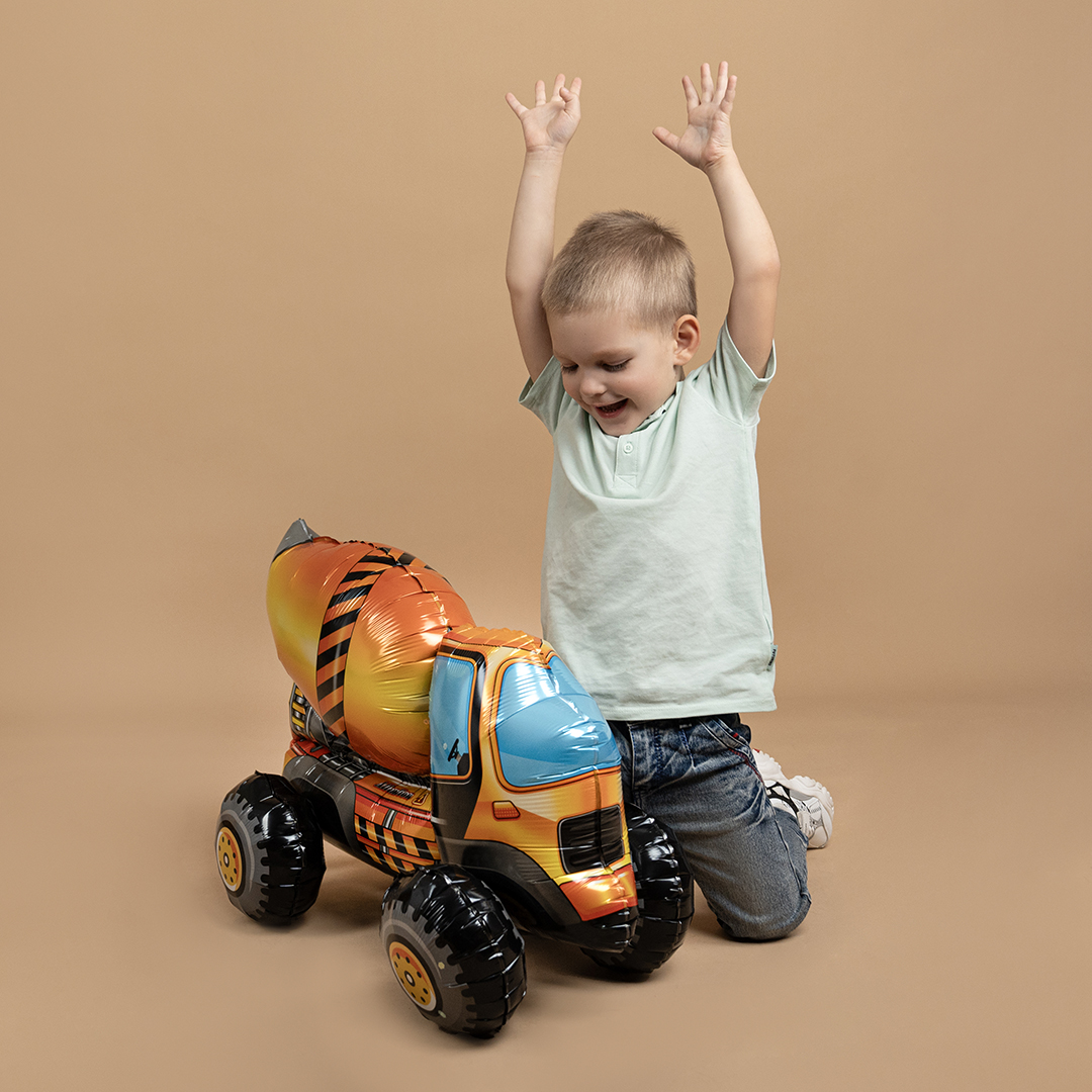 Шар 3D (30''/76 см) Фигура, Бетономешалка, 1 шт. в уп.