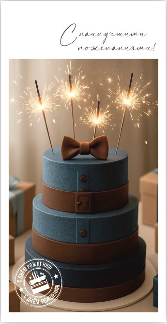 Конверты для денег, С Наилучшими Пожеланиями! (торт), 10 шт.