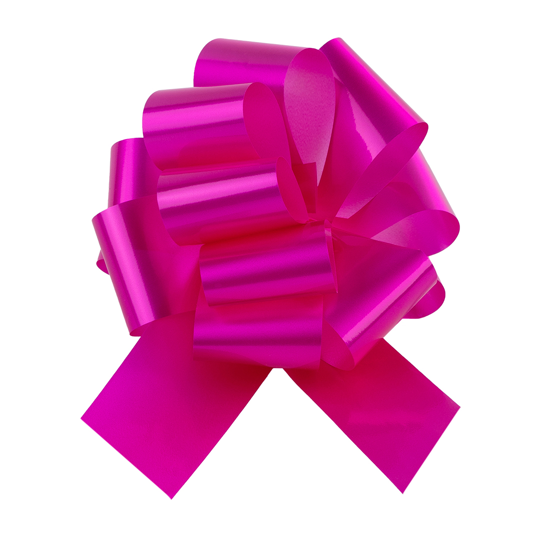 Бант Шар, Фуксия, Лаковый, 21 см, 1 шт. в упак. 