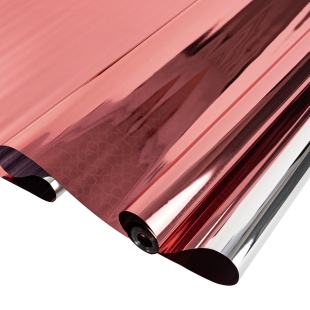 Упаковочная пленка 40мкм (0,7*8 м) Цветной металл, Лазерные точки, Розово-красный, 1 шт.