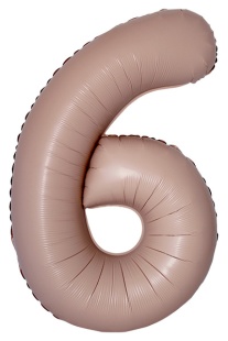 Шар (40''/102 см) Цифра, 6 Slim, Винтажная роза, Матовый, 1 шт.