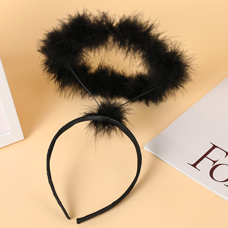 Ободок, Ангел, Черный, 1 шт. 