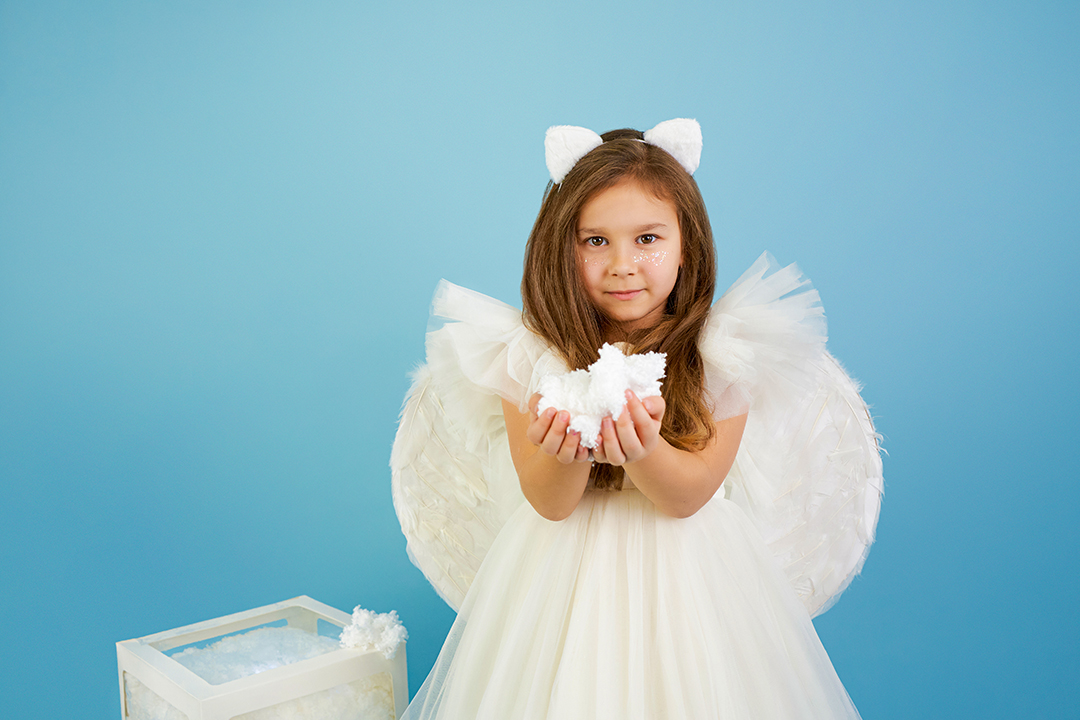 Ободок, Пушистые ушки - фурри, Белый, 1 шт. 