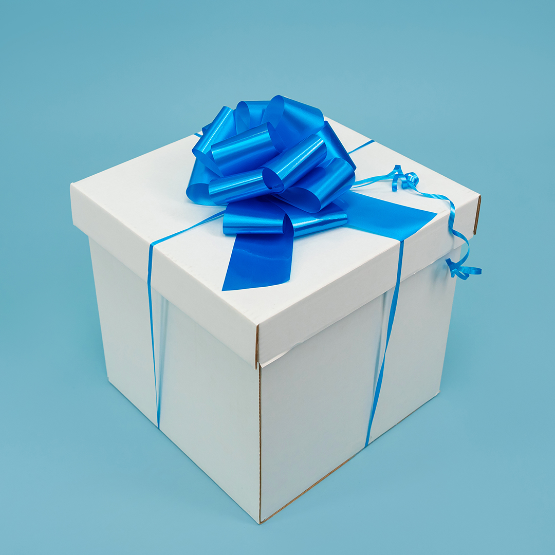 Бант Шар, Голубой, Лаковый, 21 см, 1 шт. в упак. 