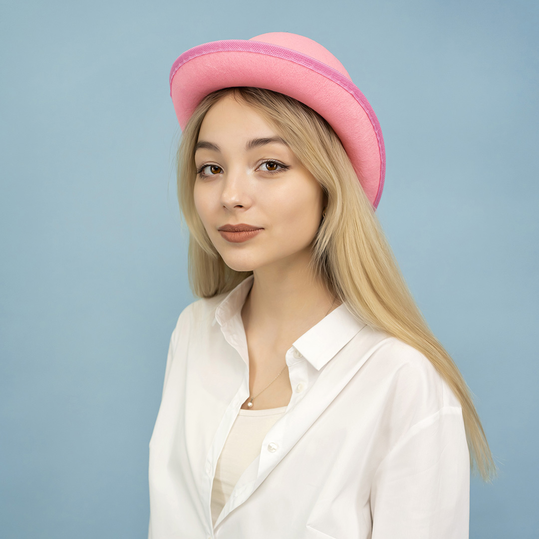 Шляпа Котелок, фетр, Розовый, 56-58 разм., 1 шт. 