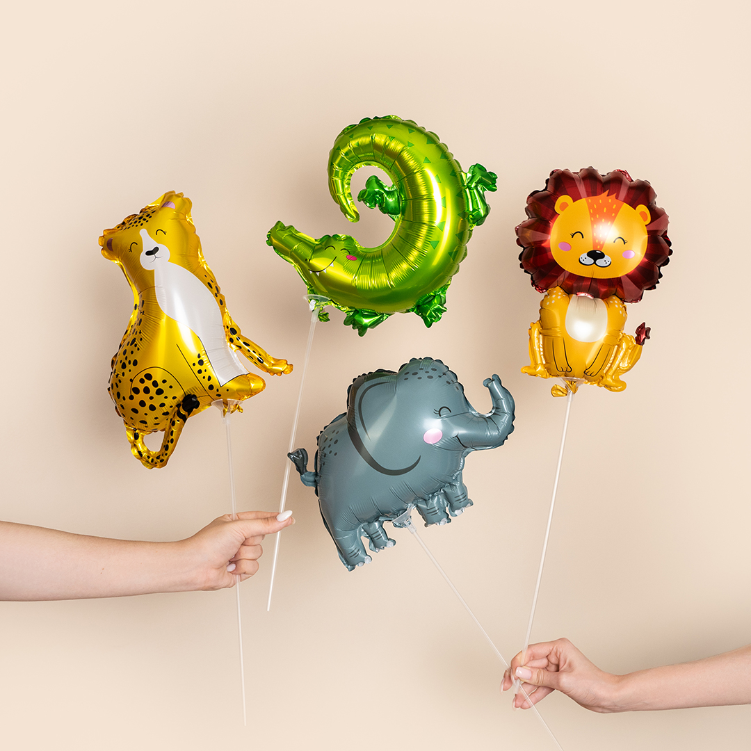 Шар с клапаном (14''/36 см) Мини-фигура, Слон, 1 шт.