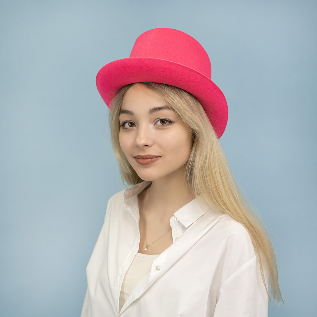 Шляпа, Цилиндр, фетр, Ярко-розовый, 56-58 разм., 1 шт. 
