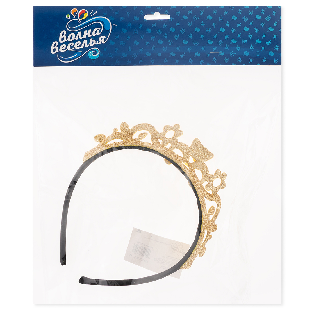 Ободок, Изящная корона, Золото, 1 шт. 